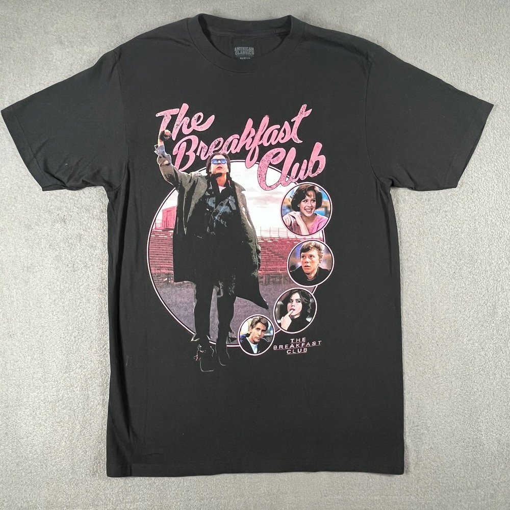Breakfast Club Cult Classic 80s Brat Pack Graphic Tee M Black Vintage Retro - Picture 2 of 7